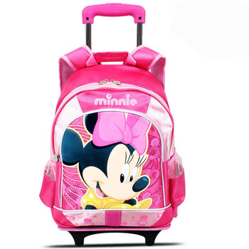 迪士尼Disney米奇米尼小学生儿童拉杆包 儿童可拆式双拉杆书包 M0383桃色