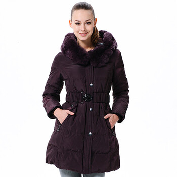 波司登羽绒服女款女螺纹袖口时尚修身中长款毛