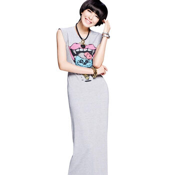 七格格OTHERMIX2012新款夏季修身短袖灰色连衣裙女22B6208 款2灰色 XL