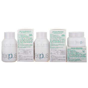 芙丽芳丝freeplus纯白凝皙柔润三件套(化妆水130ml+乳液130ml+夜用焕肤霜50g)