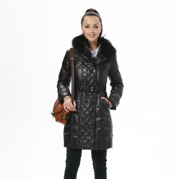 波司登羽绒服 女大牌范双排扣修身时尚款 BR2344 56(黑色) 190/108A(XXXXL)