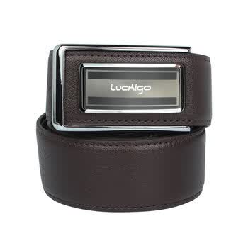 luckigo/乐行仕 简洁板扣皮带 3170002 棕色 120cm