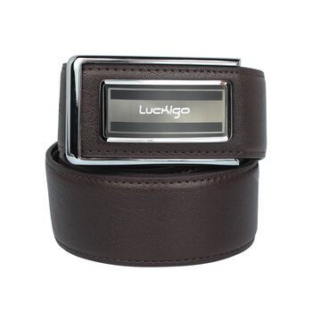 luckigo/乐行仕 简洁板扣皮带 3170002 褐色 115