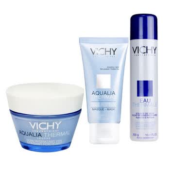 VICHY薇姿温泉矿物保湿霜（清爽型）50ml+舒安面膜50ml+喷雾300ml