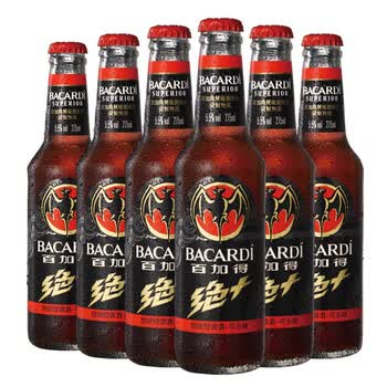 百加得绝+朗姆预调酒可乐味 (6瓶装) 275ml*6