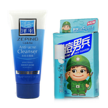 泽平ZEPING 去痘洁面爽100g+显辰去痘男兵 12ml