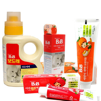 保宁 纤维洗涤剂（香草香）800ml+幼儿牙膏90g草莓味+幼儿牙膏90g橙子+婴儿口腔清洁剂40g苹果味