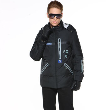 卡帝乐鳄鱼cartelo户外冲锋衣中长款羽绒服1606 深蓝色 XXXL
