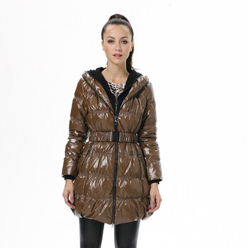 波司登羽绒服女连帽亮面时尚款 BR2276A 1406(浓蜜色) 190/108A(XXXXL)