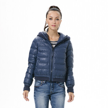 波司登羽绒服女仿皮连帽高品质时尚款 BR2236 1345(珍珠蓝) 190/108A(XXXXL)