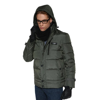 反季清仓 卡帝乐鳄鱼cartelo男装中长款商务羽绒服 军绿色 XXXL