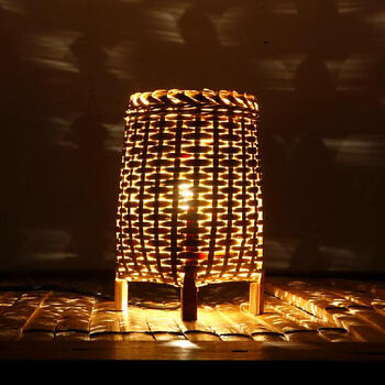 fe 平田 家居用品 乡村竹工艺 创意迷你小夜灯 