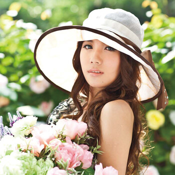 莹彩女孩新款大沿帽子女士空顶遮阳帽时尚沙滩帽 53粉橙 均码