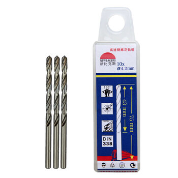 新比克斯(Newbakers) 4.2mm 10支装专业高速钢麻花钻头 手电钻钻头