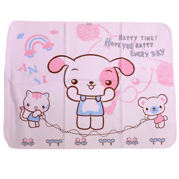 安吉小羊 毛巾布精品防漏尿垫 宝宝隔尿垫 60*80cm 粉