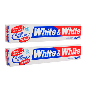 日本狮王LION WHITE&WHITE 美白牙膏170g 2支装 美白牙齿 防蛀 清新口气