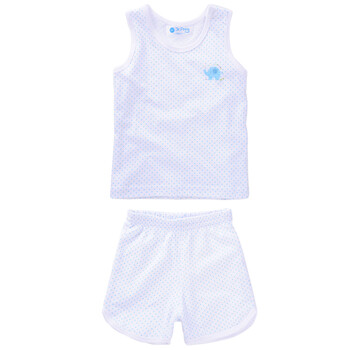 Dr.Frog 2012新款婴幼儿夏装纯棉印花背心套装DNC662235 本白 120