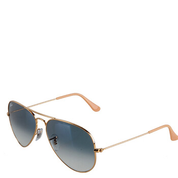 Ray-Ban 雷朋 3025/58-001/3F 金属镜框蓝色渐变镜片中性双梁太阳镜 金色