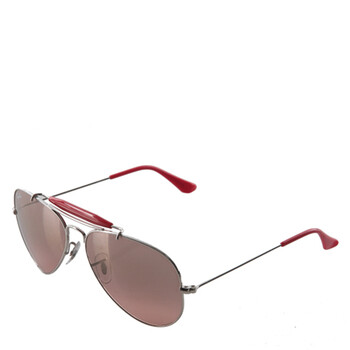 Ray-Ban 雷朋 3407-003/3E 时尚金属中性双梁太阳镜 银色