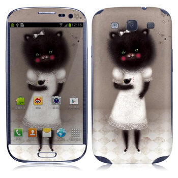 IdeaSkin 三星 I9300 Galaxy SIII/I9308/I939 大头黑猫咪 外壳保护套皮贴膜 DCUC241993