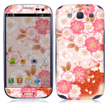 IdeaSkin 三星 I9300 Galaxy SIII/I9308/I939 浪漫樱花扇 外壳保护套皮贴膜 DCUA010286