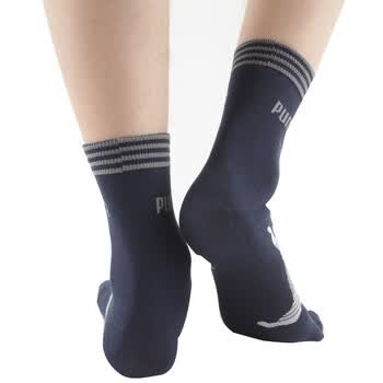 PUMA 彪马 精梳棉 男士提花休闲 短袜子P1157006 靛蓝-冷灰 25-27cm