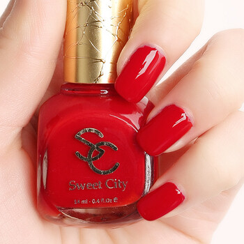 法国正品Sweet City环保漆光指甲油 热卖正红色MM119