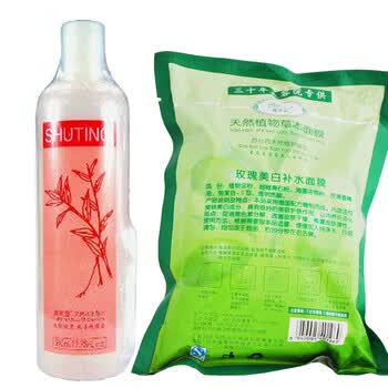 肤美灵玫瑰美白补水面膜200g+肤美灵小米草水500ml