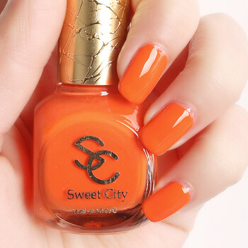 法国正品Sweet City环保漆光指甲油14ml 水果橙MM123 美甲用品