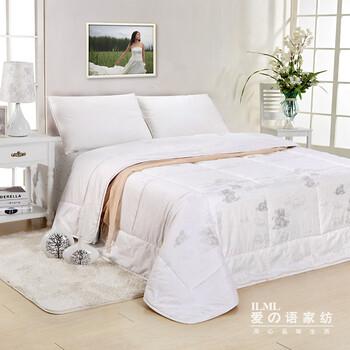 爱之语家纺爱尔兰典雅羊毛春秋被/被子/被芯 白色 150X210cm