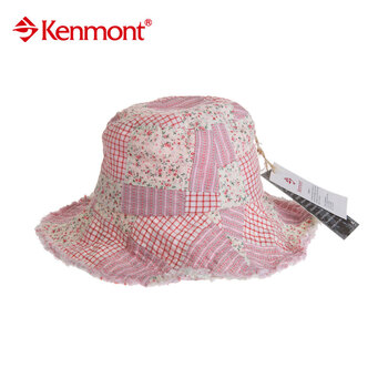 kenmont凯蒙特帽子春夏女士户外防晒防紫外线遮阳帽子KM-0200 粉红色