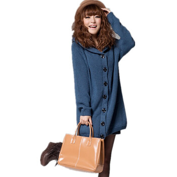 柏丽奈儿 韩版宽松<em>加厚</em>加绒<em>中长毛衣冬装</em>大码