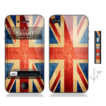 SkinAT iPhone4/4s手机正背面贴膜 英国旗 新版米字旗 iphone 4S