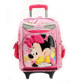 Disney/迪士尼小学生拉杆书包女生书包SM80312 玫红 1