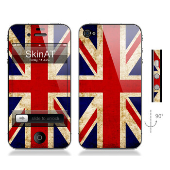 SkinAT iPhone4/4s手机正背面贴膜 英国旗 米字旗 iphone 4S