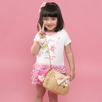 Dr.Frog 2012新款夏装小女童纯棉连衣裙DQA662065 本白 100
