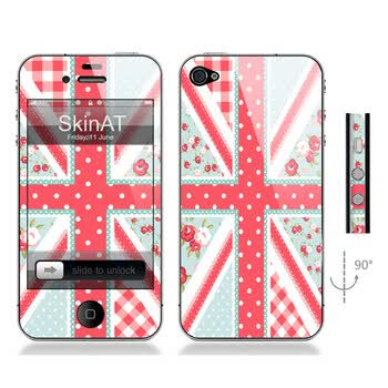 SkinAT iPhone4/4s手机正背面贴膜 英国旗 森系米字旗2 iphone 4S