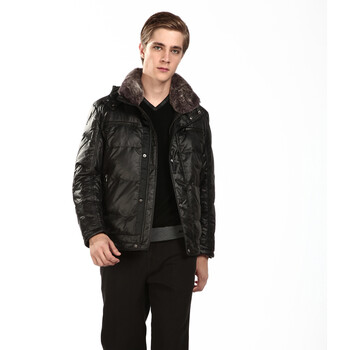 波司登男装懒兔毛领防寒服1192-08009 N001(黑色) 52A(185/100)