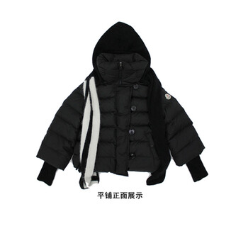 新品羽绒短外套 特色连帽围巾羽绒服 韩版羽绒短外套 黑色 42