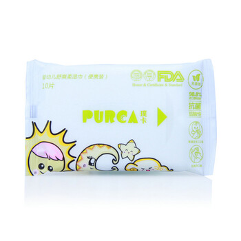 PURCA璞卡0-4岁婴幼儿眼口手专用柔湿巾（便携装）10片