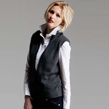 佧伽2012新款<em>大V领</em>纯色针织<em>马甲女</em>秋冬<em>毛线</em>背