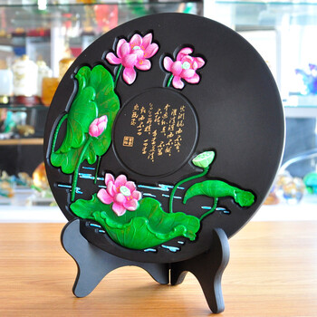 德宝城活性炭炭雕摆件出水芙蓉-荷花商务礼品