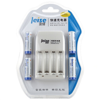 
                                                                                雷摄（LEISE）充电电池5号五号4节套装(配4节5号2700毫安充电电池+4槽智能快速充电器）适用:麦克风/玩具#805                