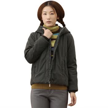 <em>茵曼</em>(INMAN)2012<em>冬装</em>新款 纯棉连帽拉链<em>女棉</em>