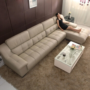 好天气 客厅家具 现代简约进口头层真皮客厅组