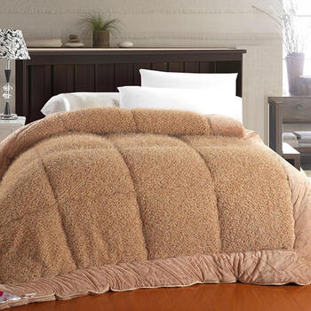 路得 保暖孔雀绒超柔绒被 加厚被芯 驼色 200x