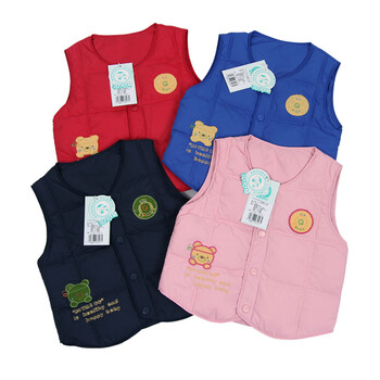 花儿开 白<em>鸭绒儿童</em>羽绒<em>马甲</em>宝宝冬款羽绒背心