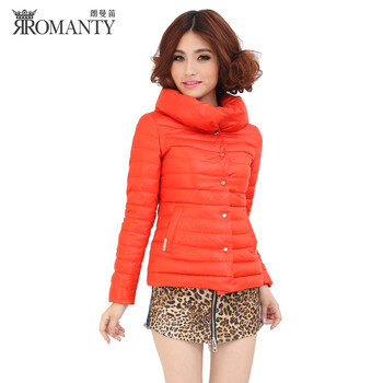 朗曼笛 秋冬新款2012女装羽绒服 时尚短款高领