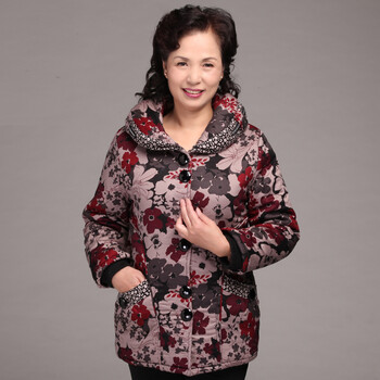 芯羊 2012冬季新品棉服 中老年时尚<em>开衫</em>棉衣 保