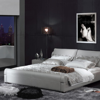 南翰世家 简约现代卧室家具床1.8米双人大床 进